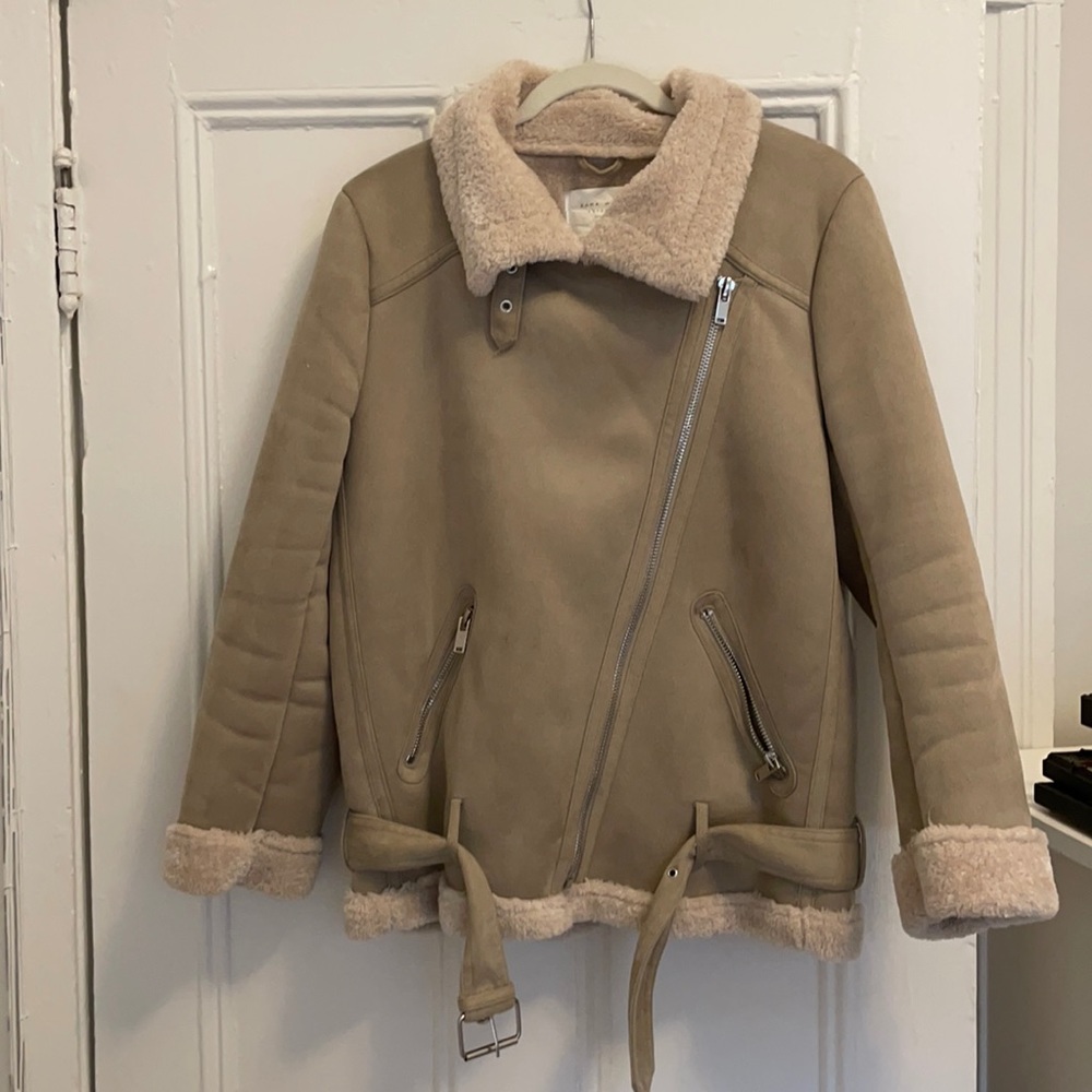 Zara suede biker jacket, lightly used